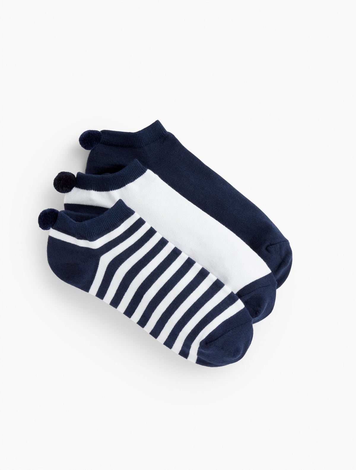 Talbots THREE PAIR POM POM SOCKS
