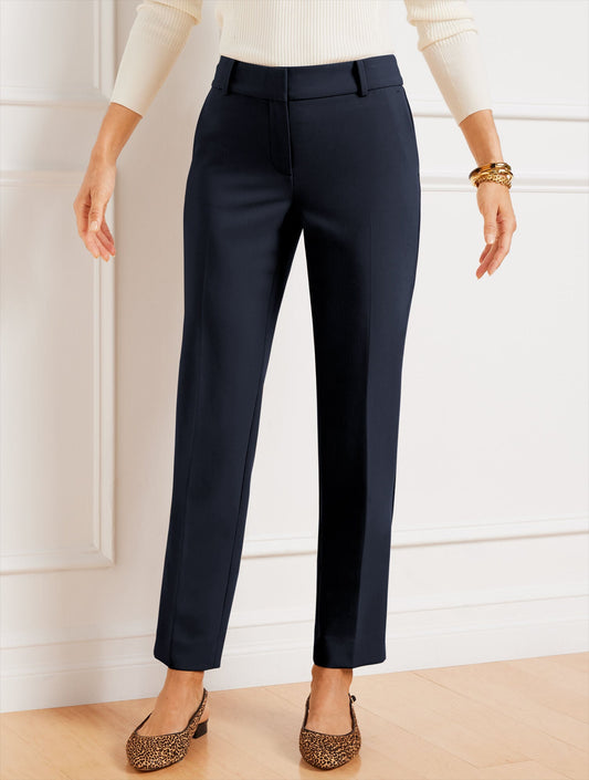 Talbots TALBOTS HAMPSHIRE LIGHTWEIGHT DOUBLE CLOTH STRAIGHT ANKLE PANT - CURVY FIT