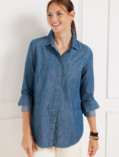 Talbots BOYFRIEND SHIRT - DENIM