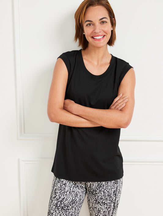 Talbots LIGHT PONTE SCOOP NECK TEE