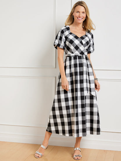 Talbots ZINNIA GINGHAM FIT & FLARE POPLIN DRESS