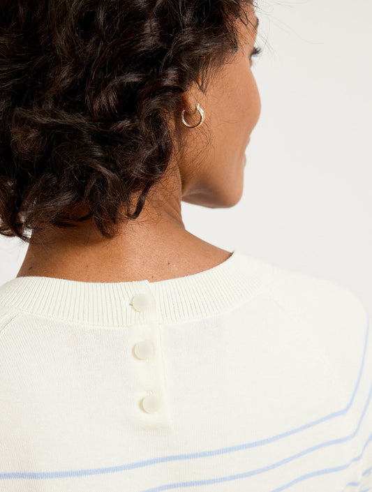 Talbots ELBOW SLEEVE PULLOVER - VARIEGATED BRETON