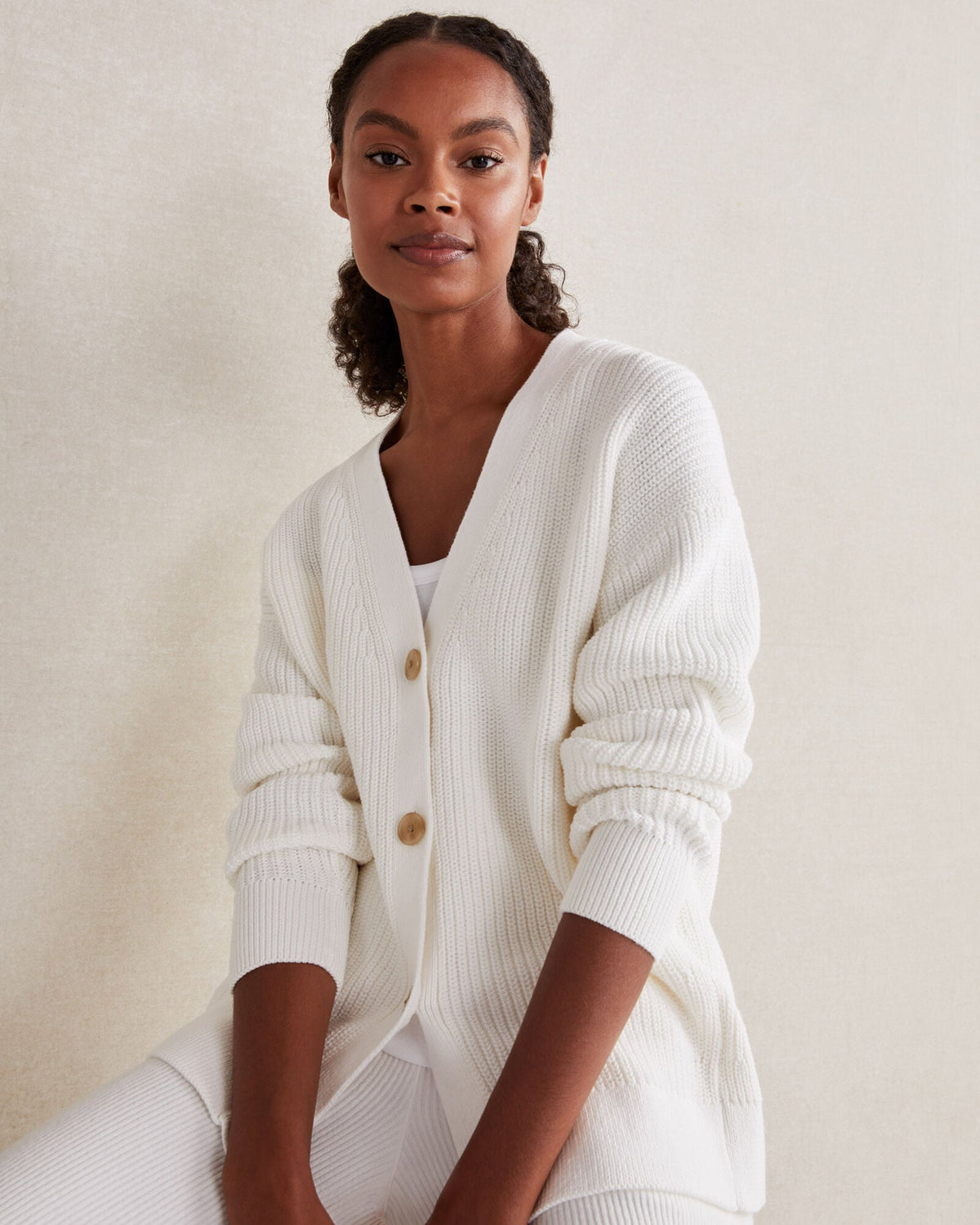 Talbots ORGANIC COTTON SHAKER STITCH CARDIGAN