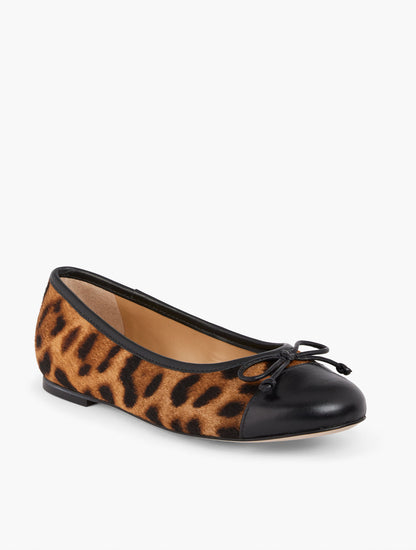 Talbots BLAIR CAP TOE BALLET FLATS - CALF HAIR LEOPARD