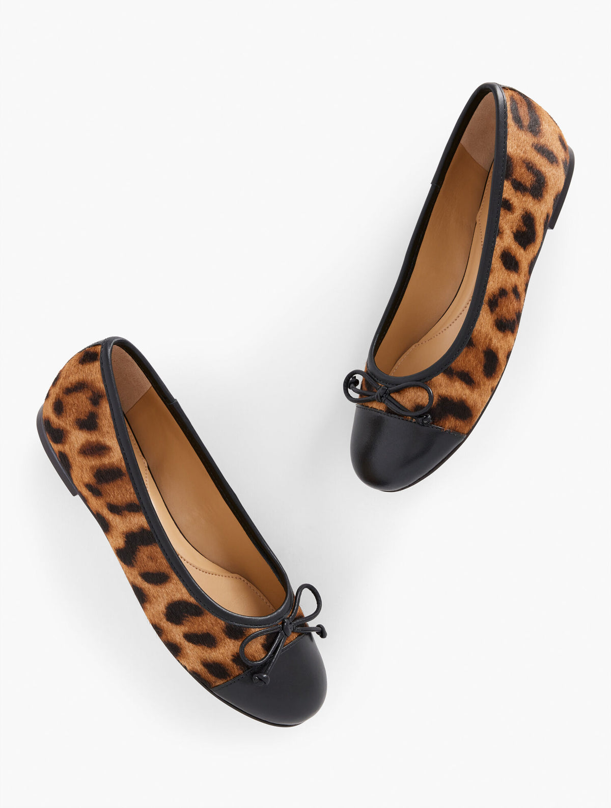 Talbots BLAIR CAP TOE BALLET FLATS - CALF HAIR LEOPARD