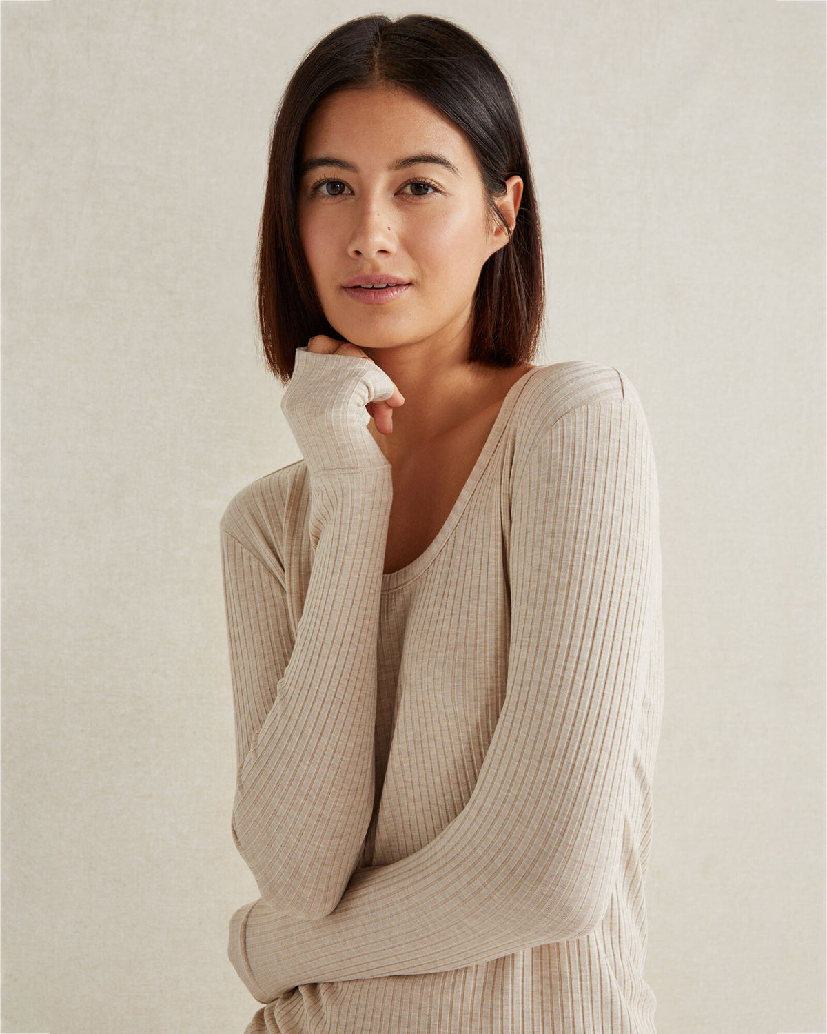 Talbots DRAPEY RIB KNIT TOP