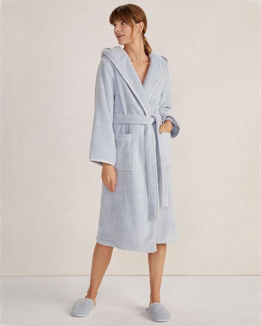 Talbots ORGANIC COTTON RIBBED TERRY HOODED ROBE