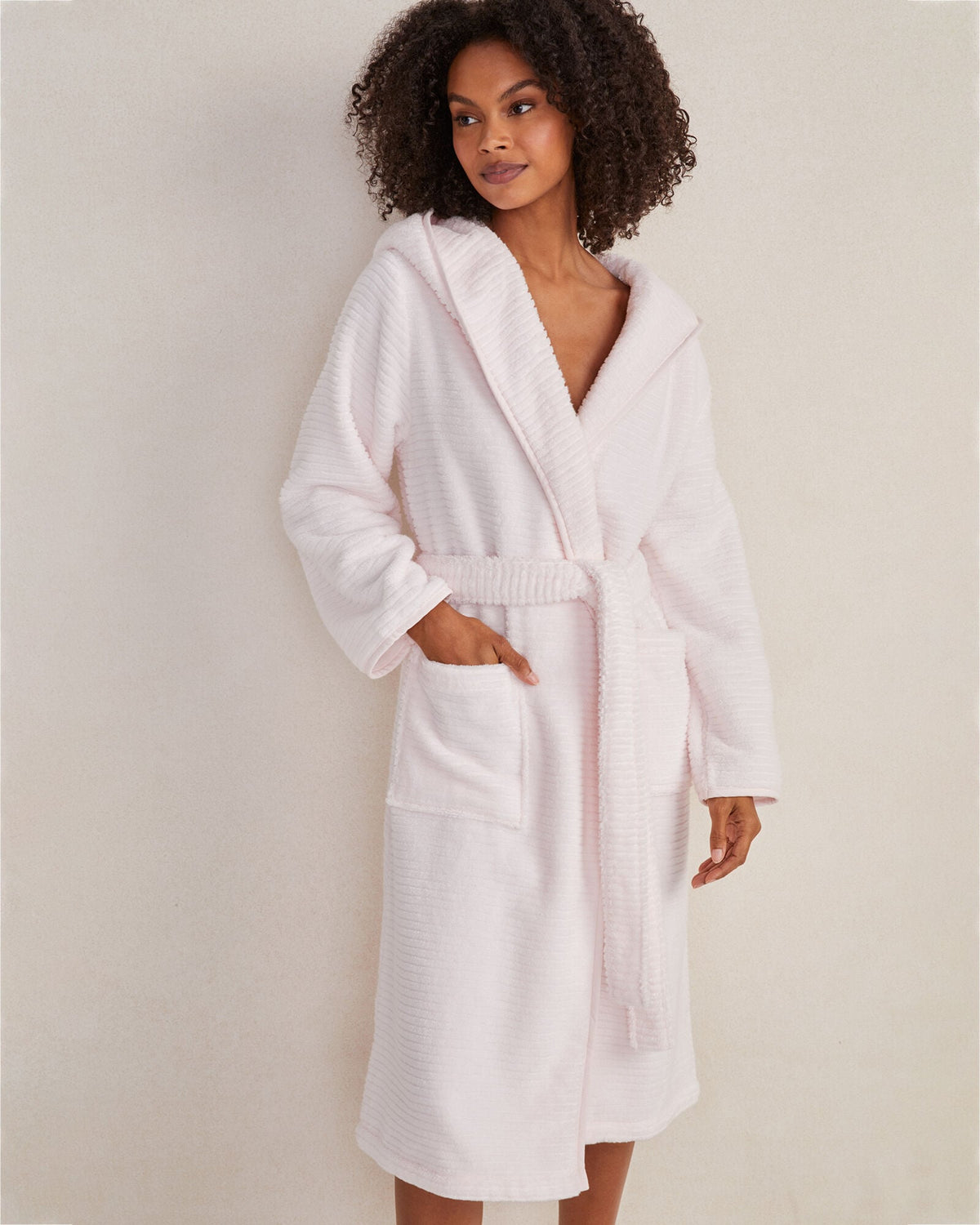 Talbots ORGANIC COTTON RIBBED TERRY HOODED ROBE
