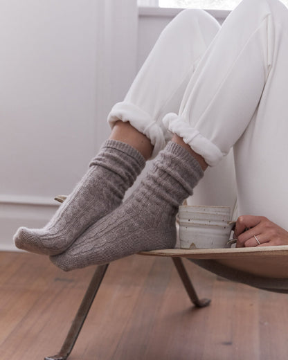 Talbots CASHMERE BLEND CABLE KNIT SOCKS