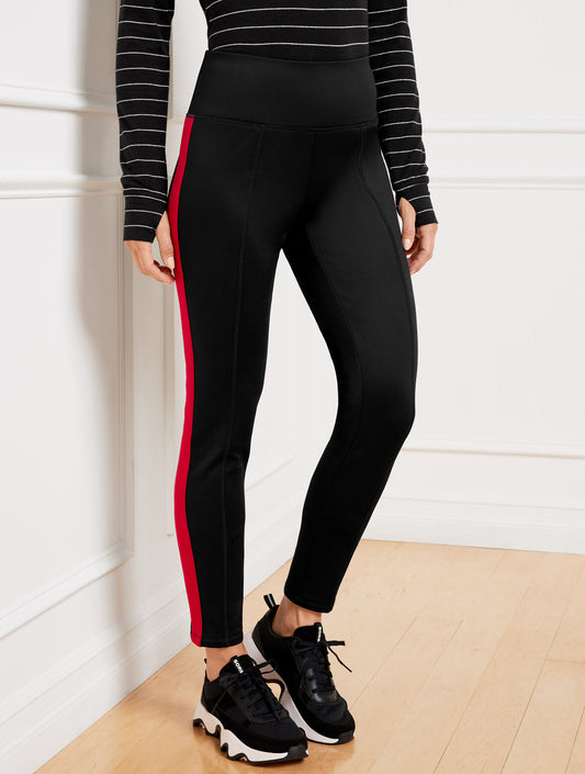 Talbots FLEECE BACK LEGGINGS - SIDE STRIPE