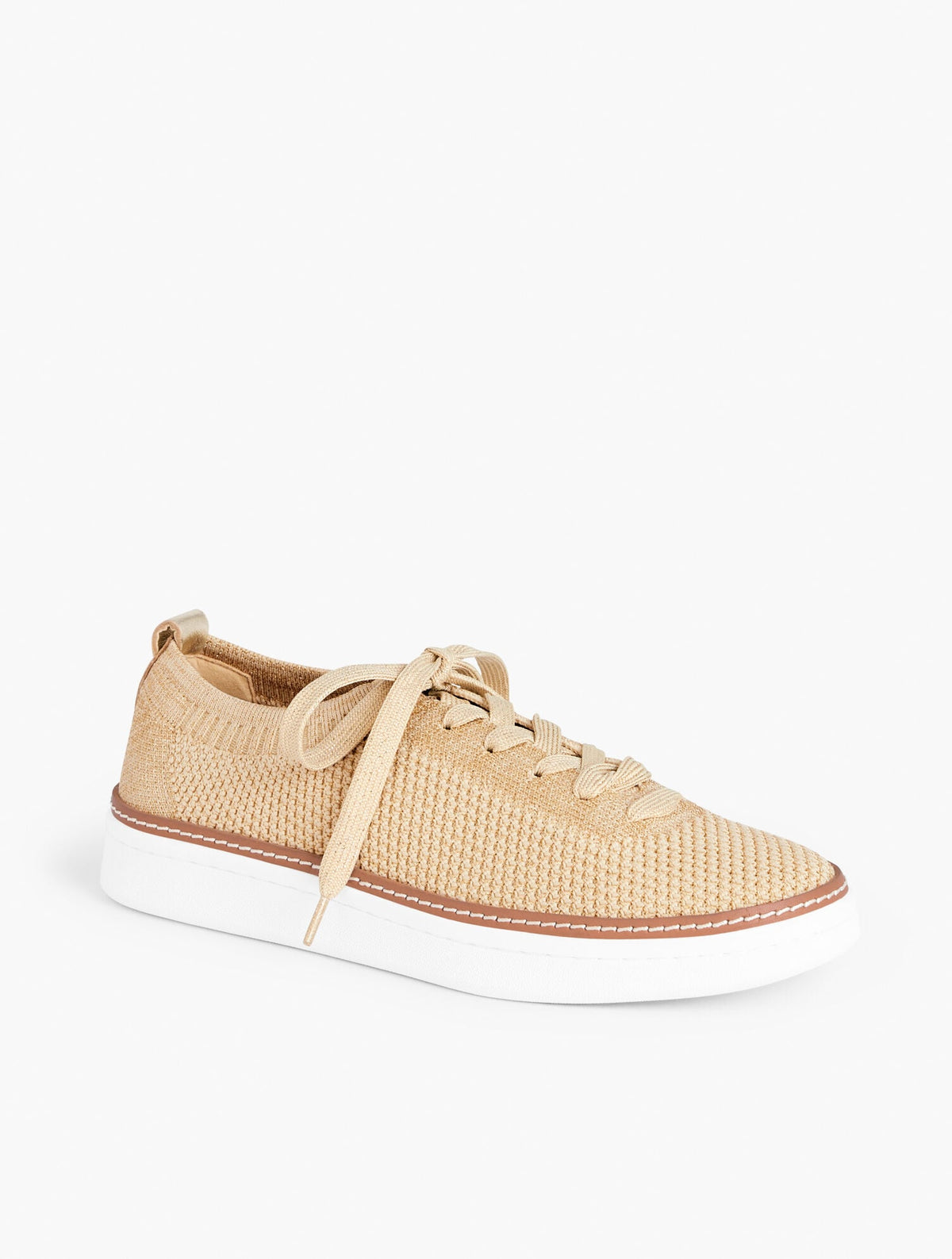 Talbots BRITTANY METALLIC KNIT LACE UP SNEAKERS