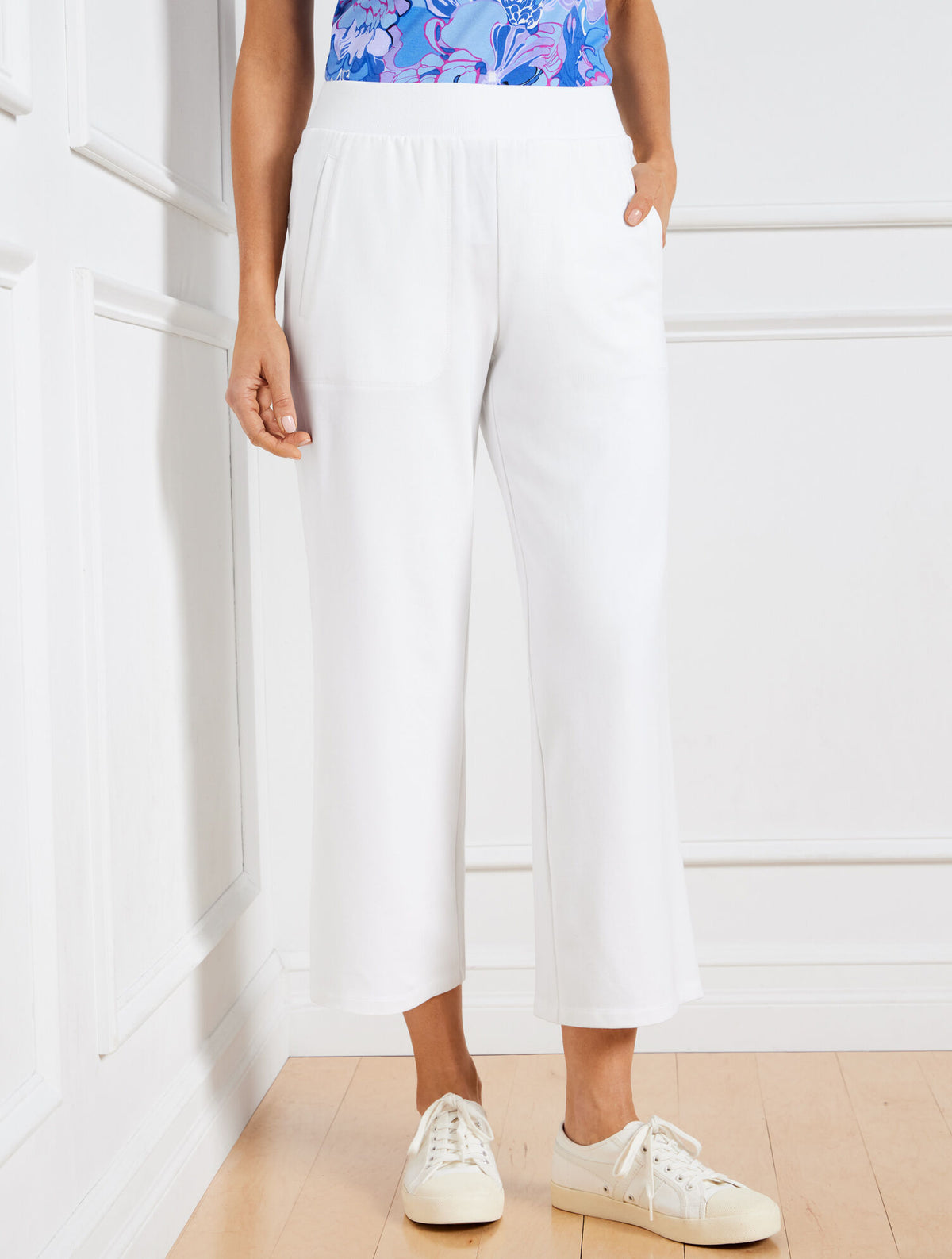 Talbots MODAL FRENCH TERRY WIDE CROP PANTS
