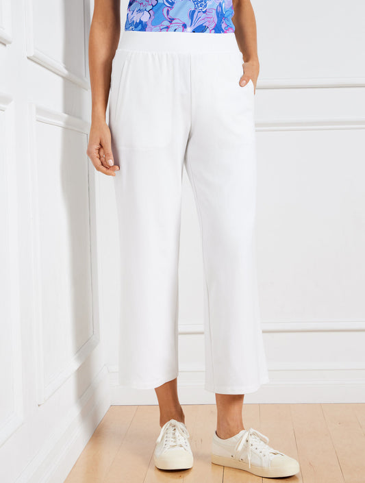 Talbots MODAL FRENCH TERRY WIDE CROP PANTS