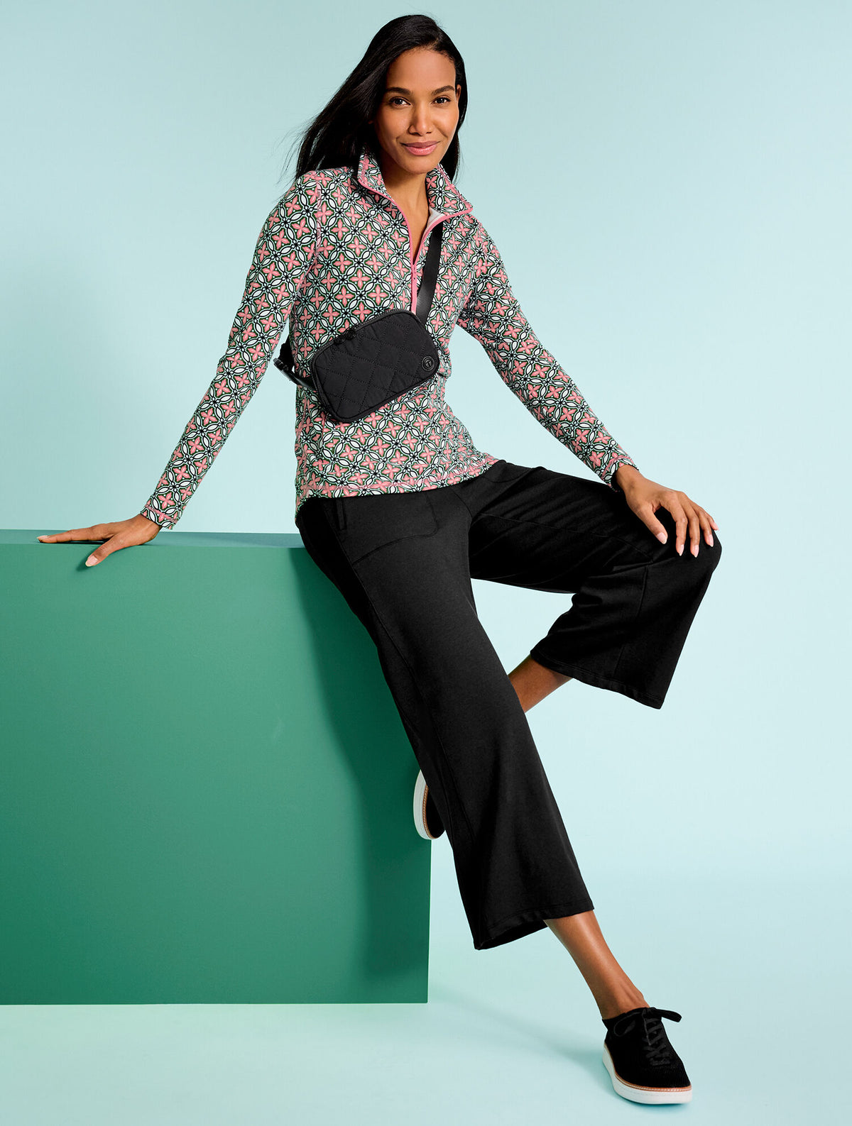 Talbots MODAL FRENCH TERRY WIDE CROP PANTS