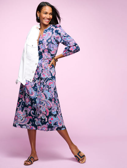 Talbots VOILE FIT & FLARE SHIRTDRESS - SWIRL FLORAL