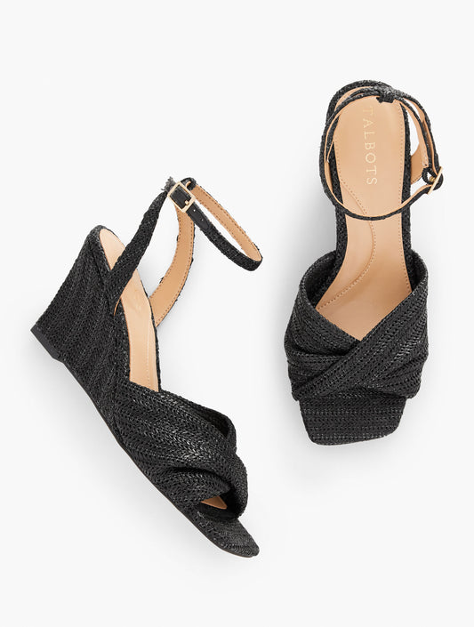 Talbots ANYA TWIST RAFFIA WEDGES