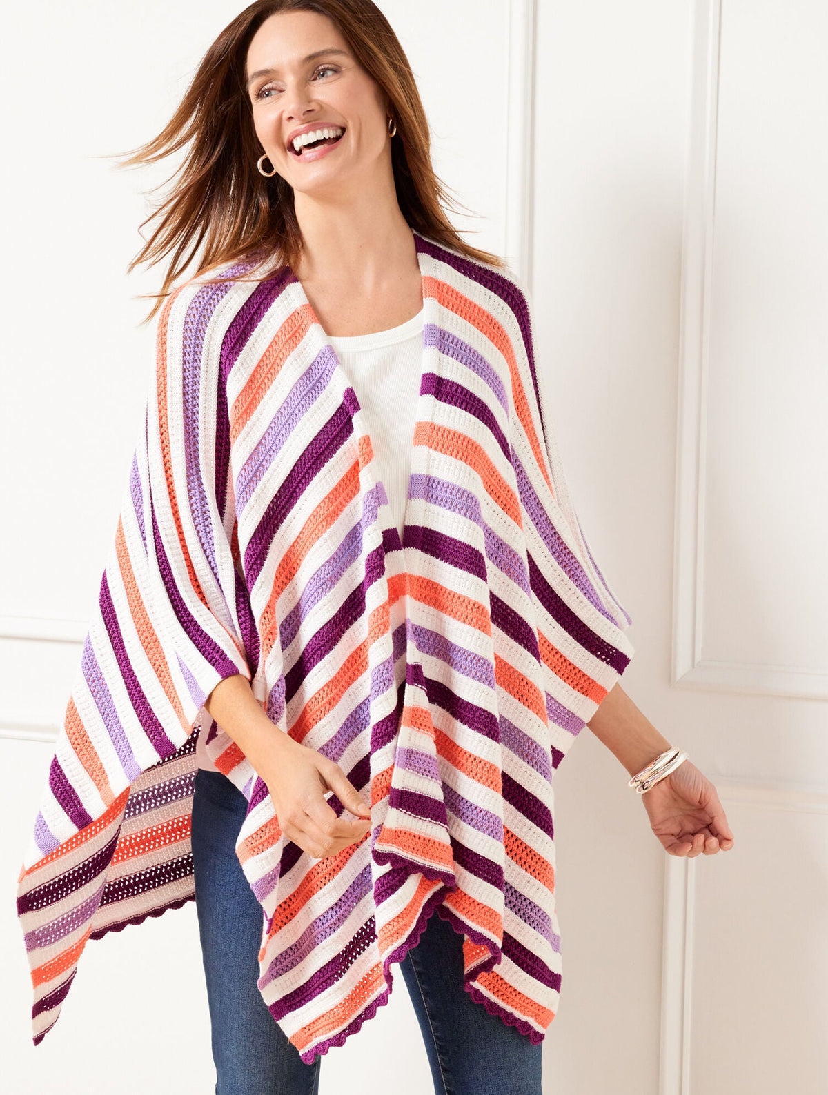 Talbots MULTI STRIPE RUANA