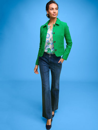 Talbots FLARE LEG PINTUCK JEANS - LAPIS WASH