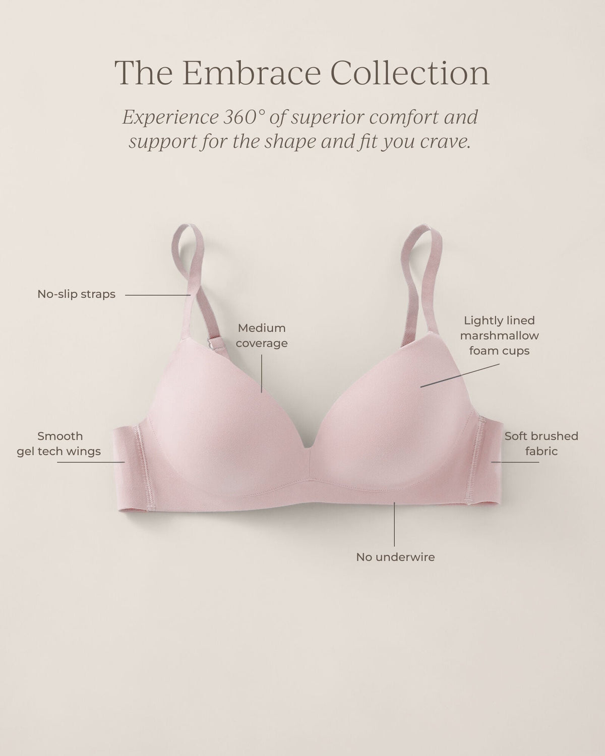 Talbots EMBRACE LIGHTLY-LINED NO-WIRE T-SHIRT BRA