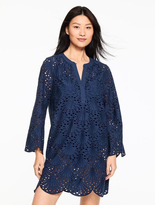Talbots EYELET LACE SHELL COVER-UP DRESS