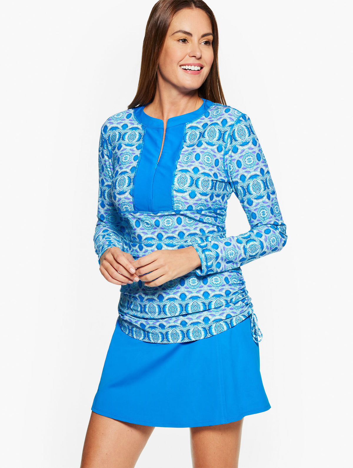 Talbots CABANA LIFE® CRYSTAL COVE RUCHED SPORT SHIRT - CRYSTAL GEO