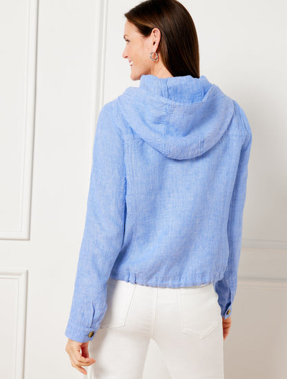 Talbots WASHED LINEN HOODED JACKET