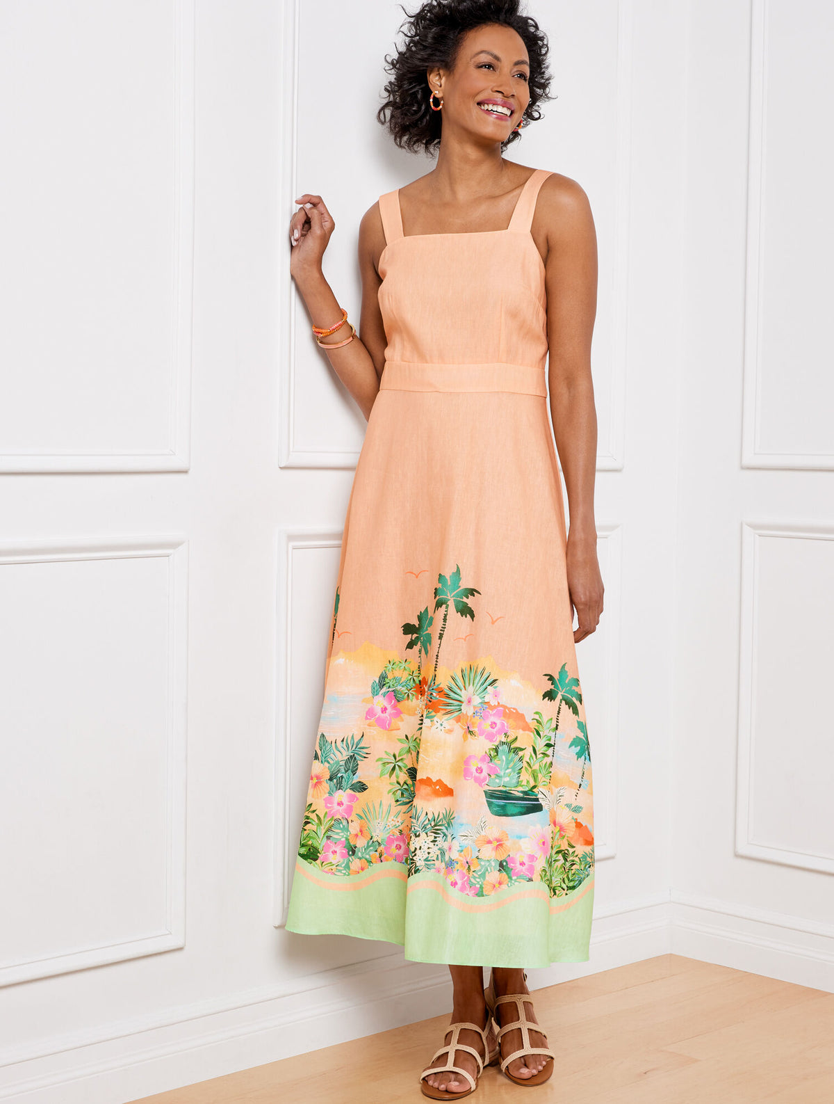 Talbots LINEN MAXI DRESS - SUNSET HORIZON
