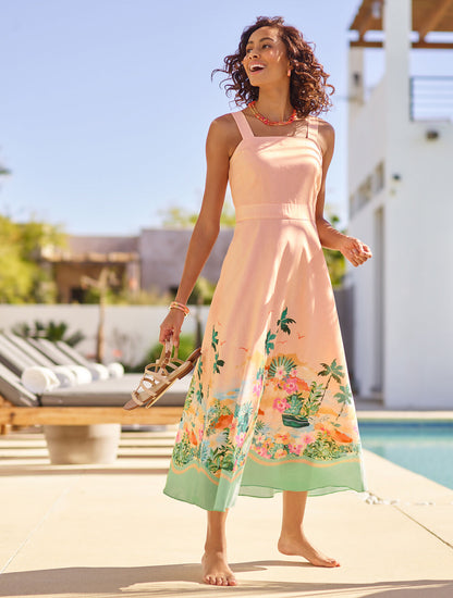 Talbots LINEN MAXI DRESS - SUNSET HORIZON