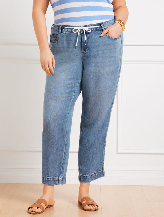 Talbots SUMMERWEIGHT DRAWSTRING ANKLE JEANS - WAVERLY WASH