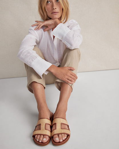 Talbots RAFFIA CUTOUT SLIDES