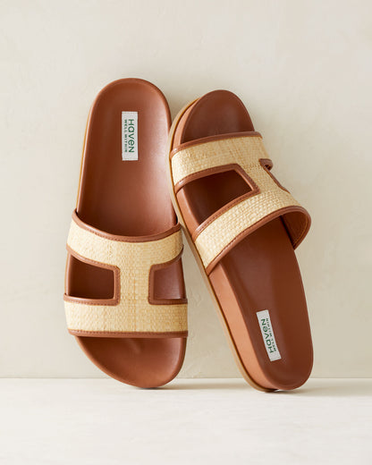 Talbots RAFFIA CUTOUT SLIDES
