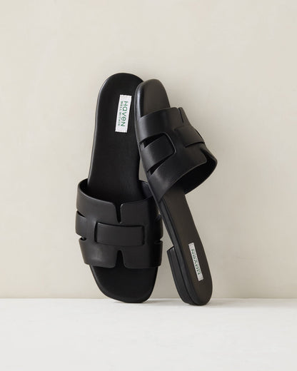 Talbots LEATHER THREADED CUT-OUT SLIDES