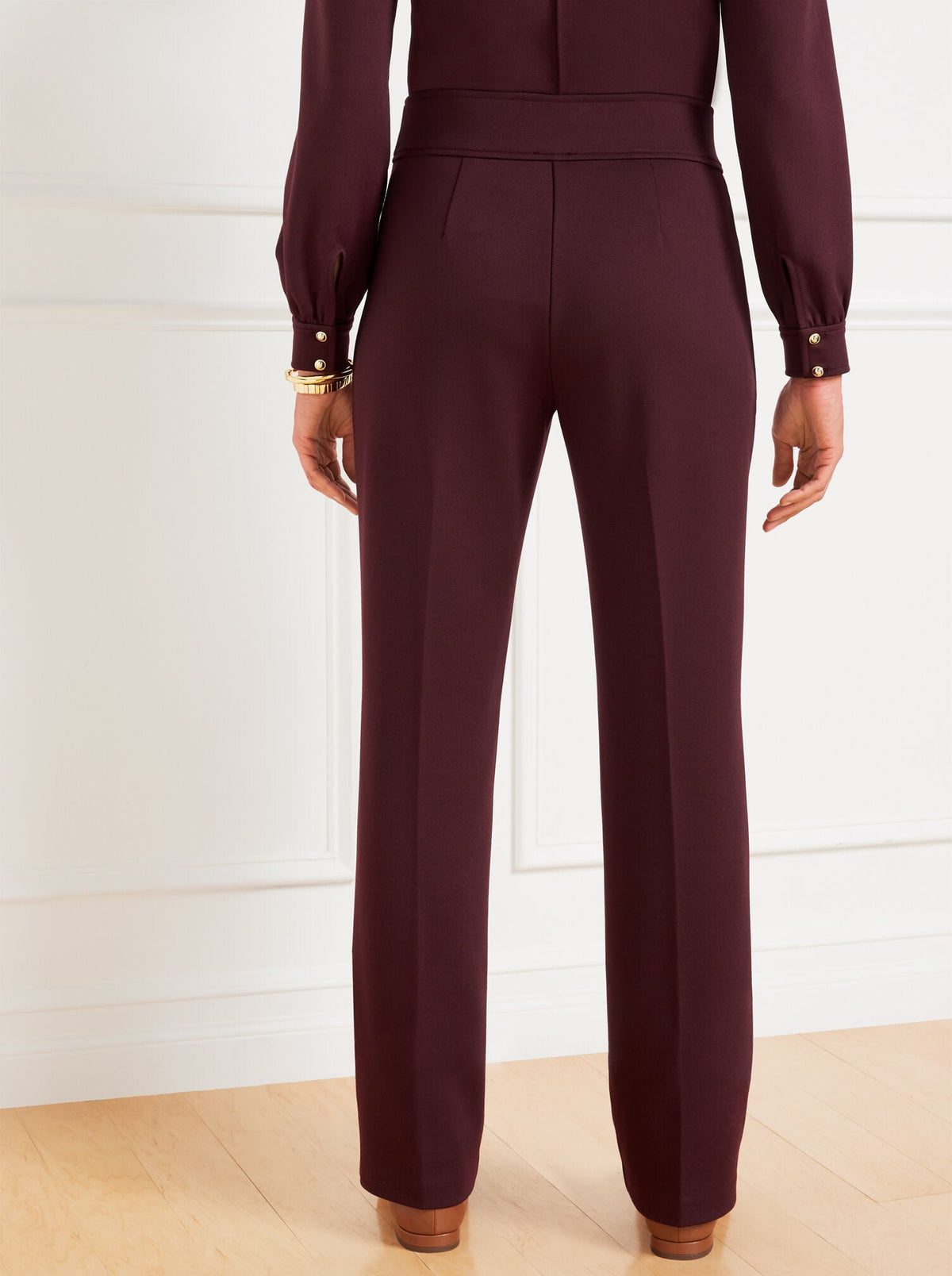 Talbots PASSPORT PONTE PINTUCK STRAIGHT LEG PANTS