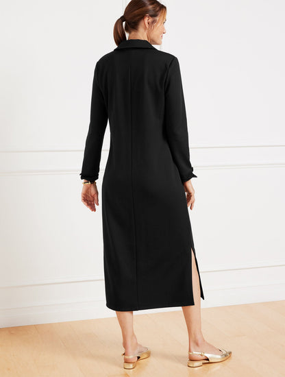 Talbots PASSPORT PONTE JOHNNY COLLAR MIDI DRESS