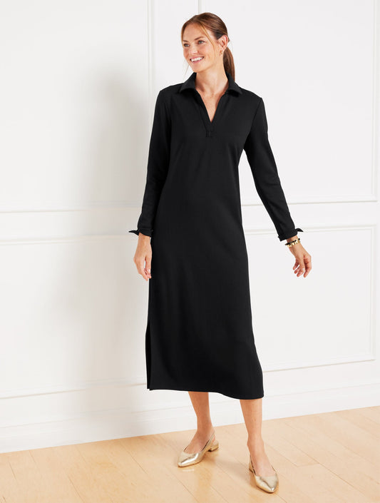 Talbots PASSPORT PONTE JOHNNY COLLAR MIDI DRESS