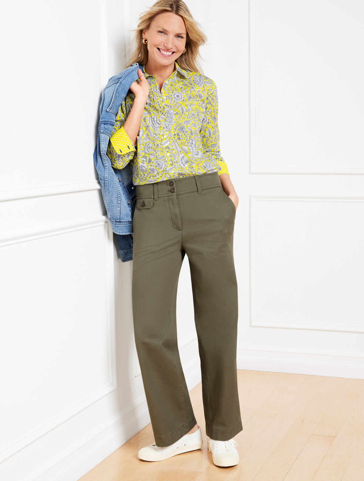 Talbots TWILL WIDE LEG PANTS