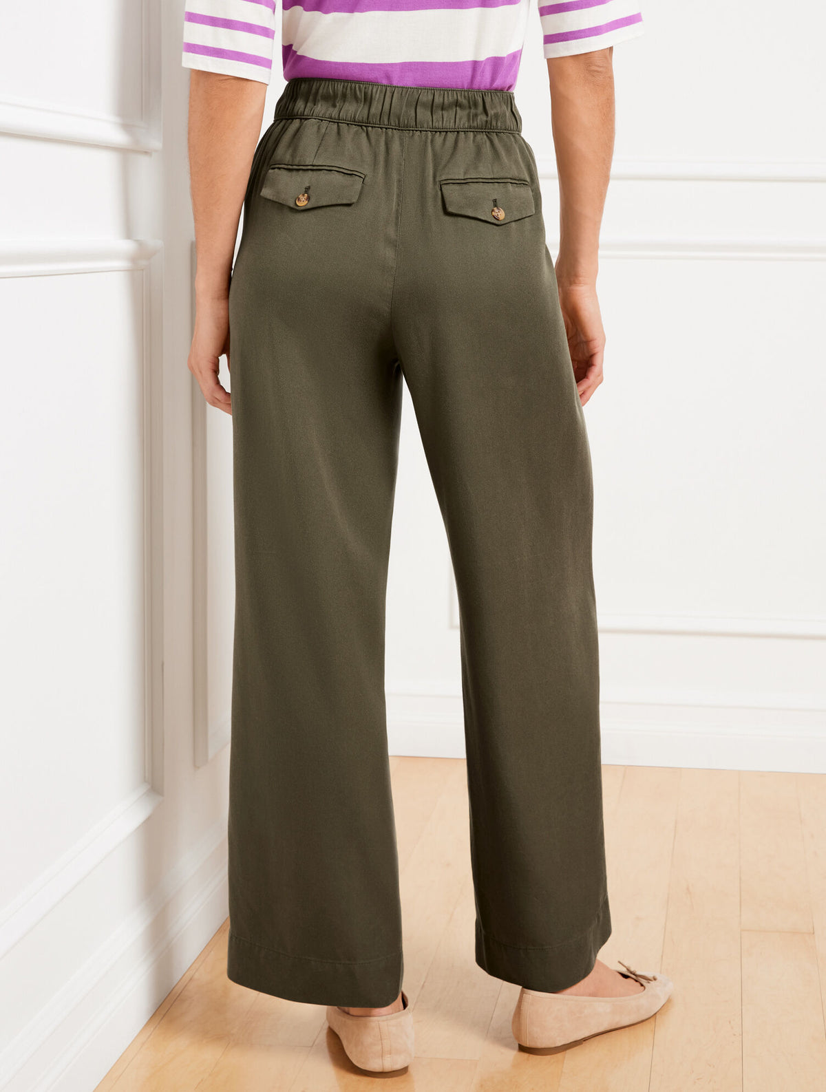 Talbots BELTED WIDE ANKLE PANTS