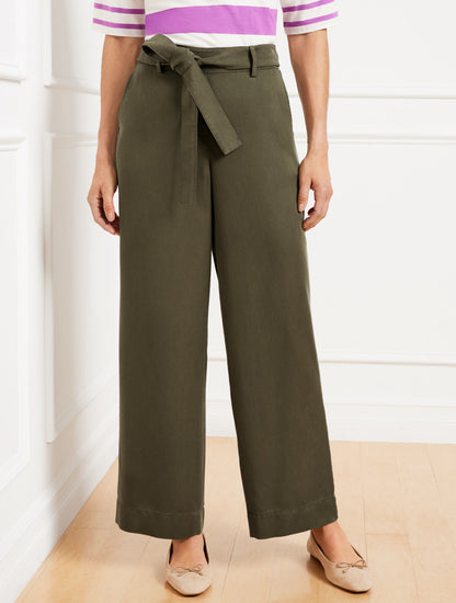 Talbots BELTED WIDE ANKLE PANTS