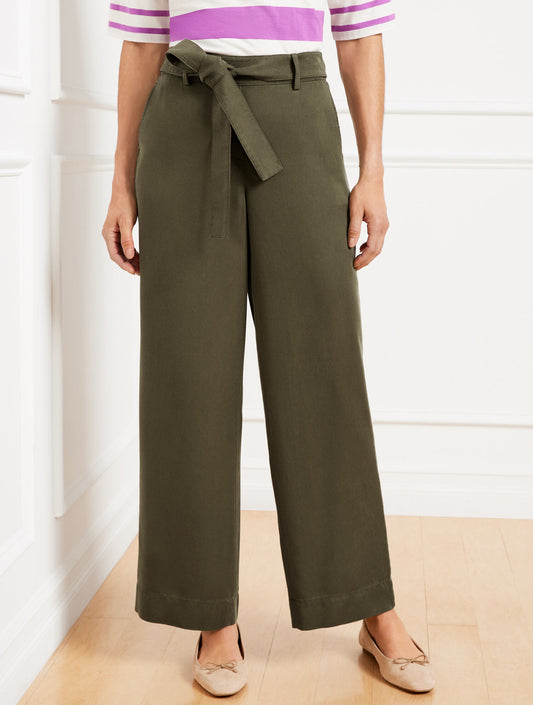 Talbots BELTED WIDE ANKLE PANTS