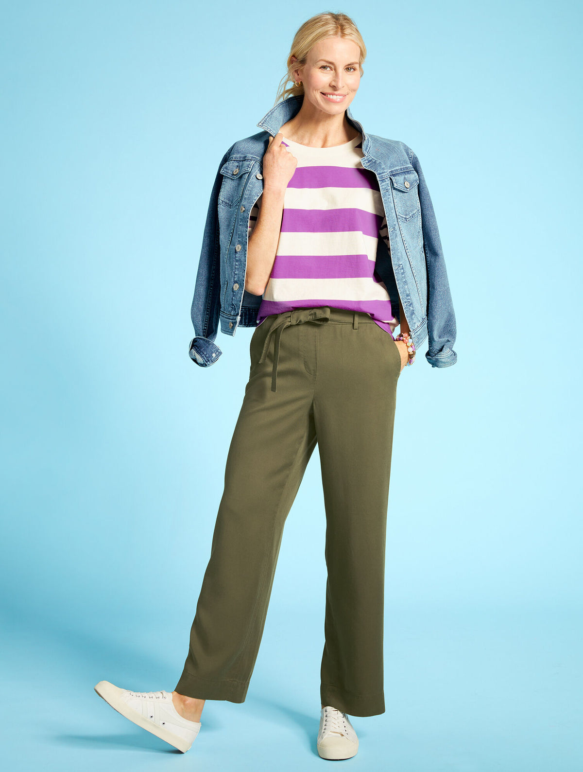 Talbots BELTED WIDE ANKLE PANTS