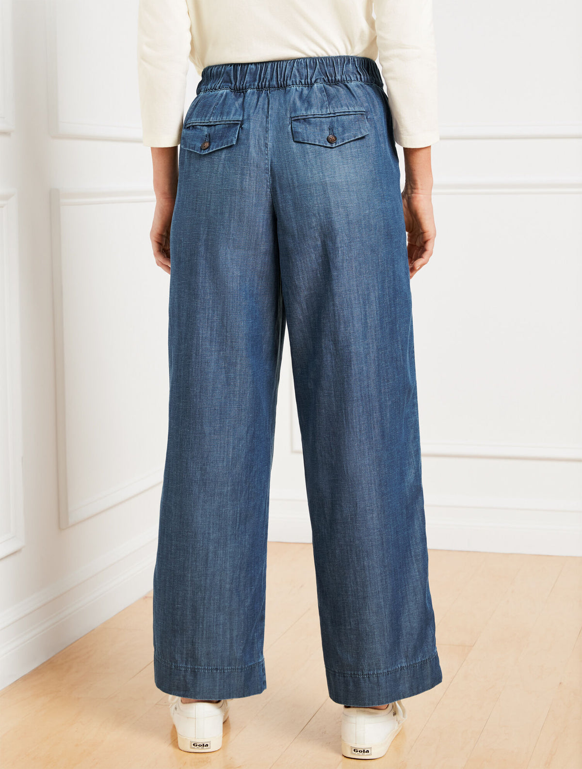 Talbots BELTED WIDE ANKLE PANTS - KALI WASH