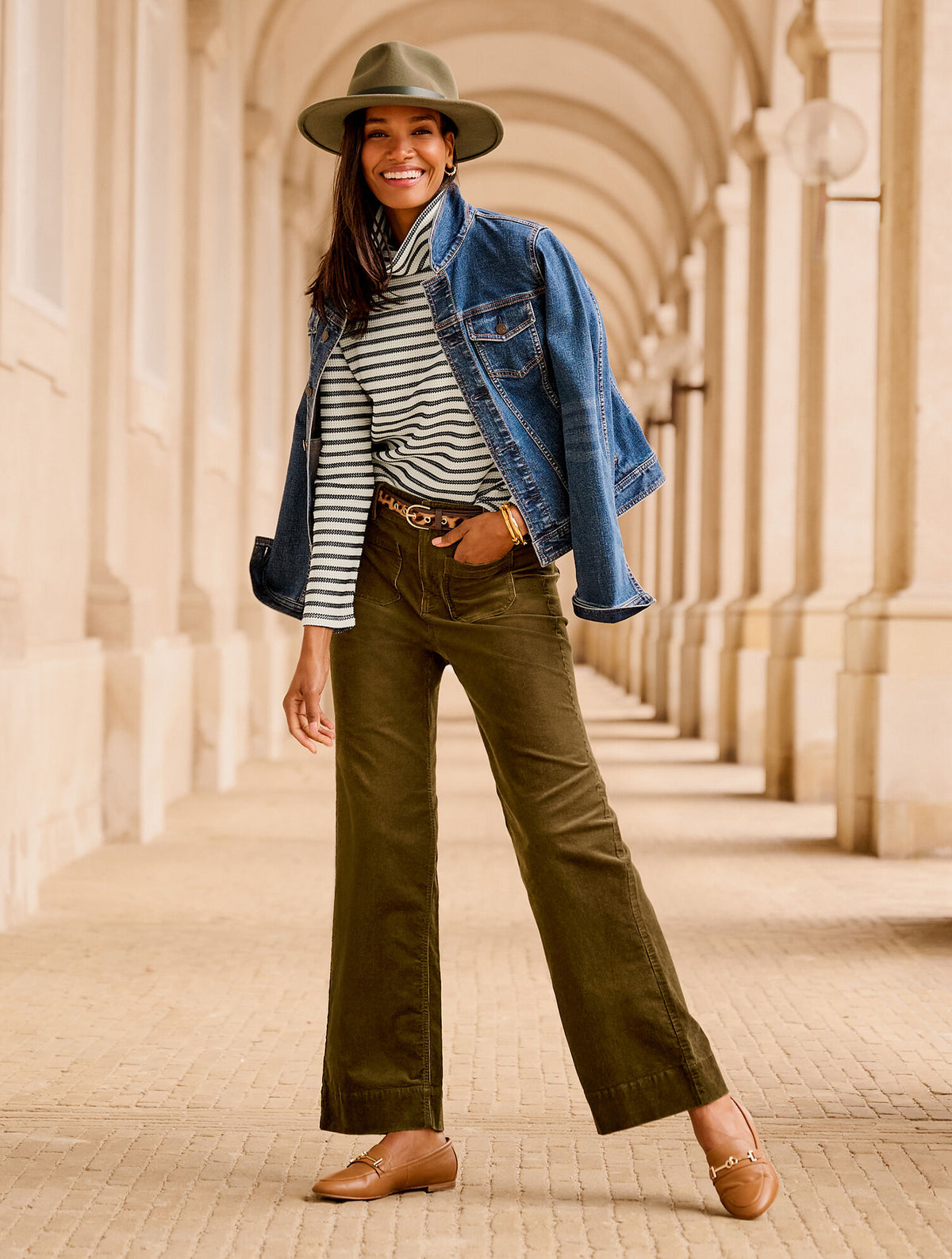 Talbots STRETCH CORDUROY WIDE LEG PANTS