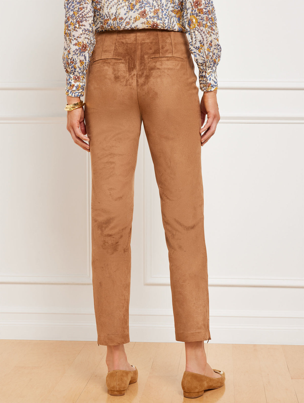 Talbots FAUX SUEDE SLIM LEG ANKLE PANTS
