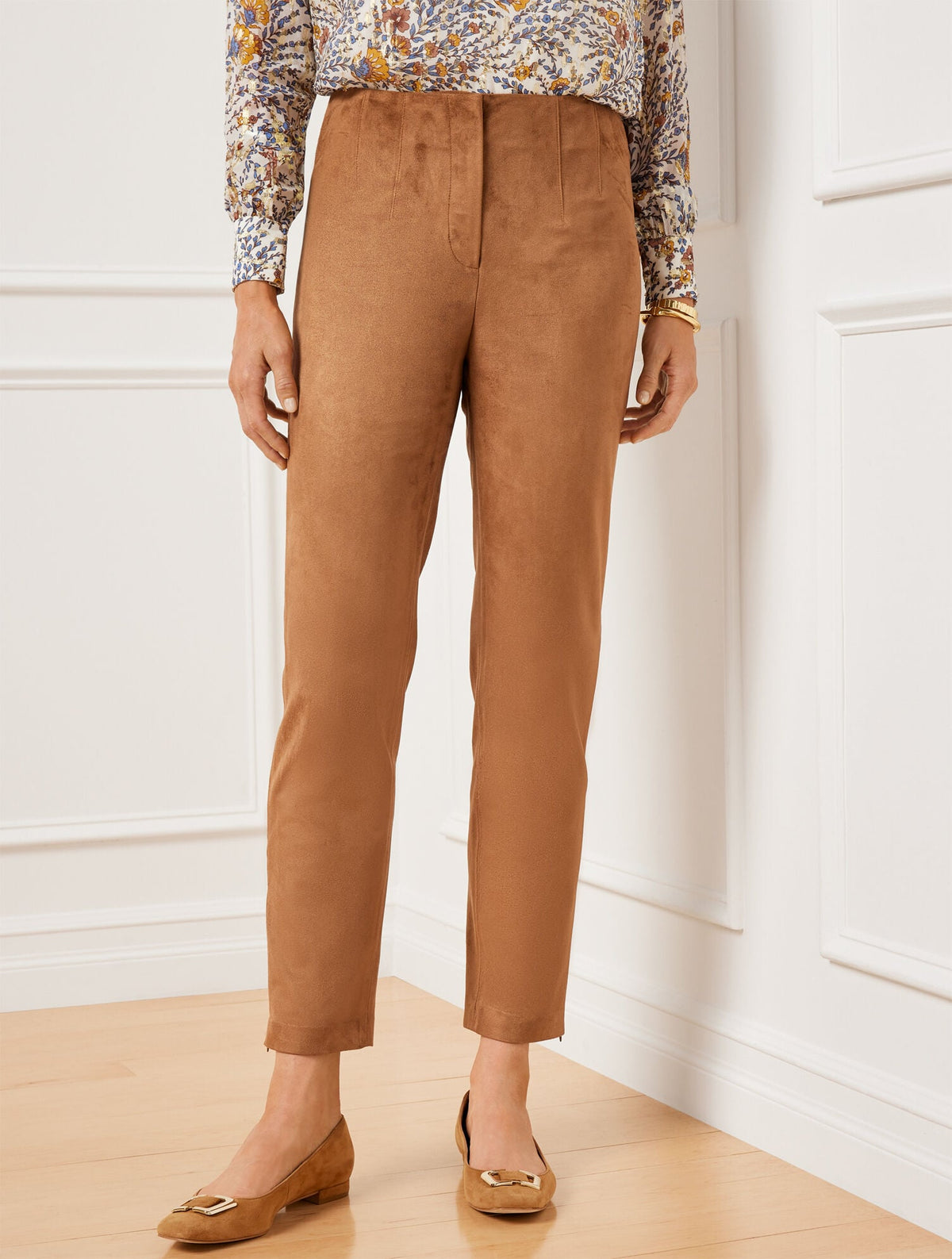 Talbots FAUX SUEDE SLIM LEG ANKLE PANTS