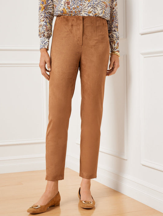Talbots FAUX SUEDE SLIM LEG ANKLE PANTS