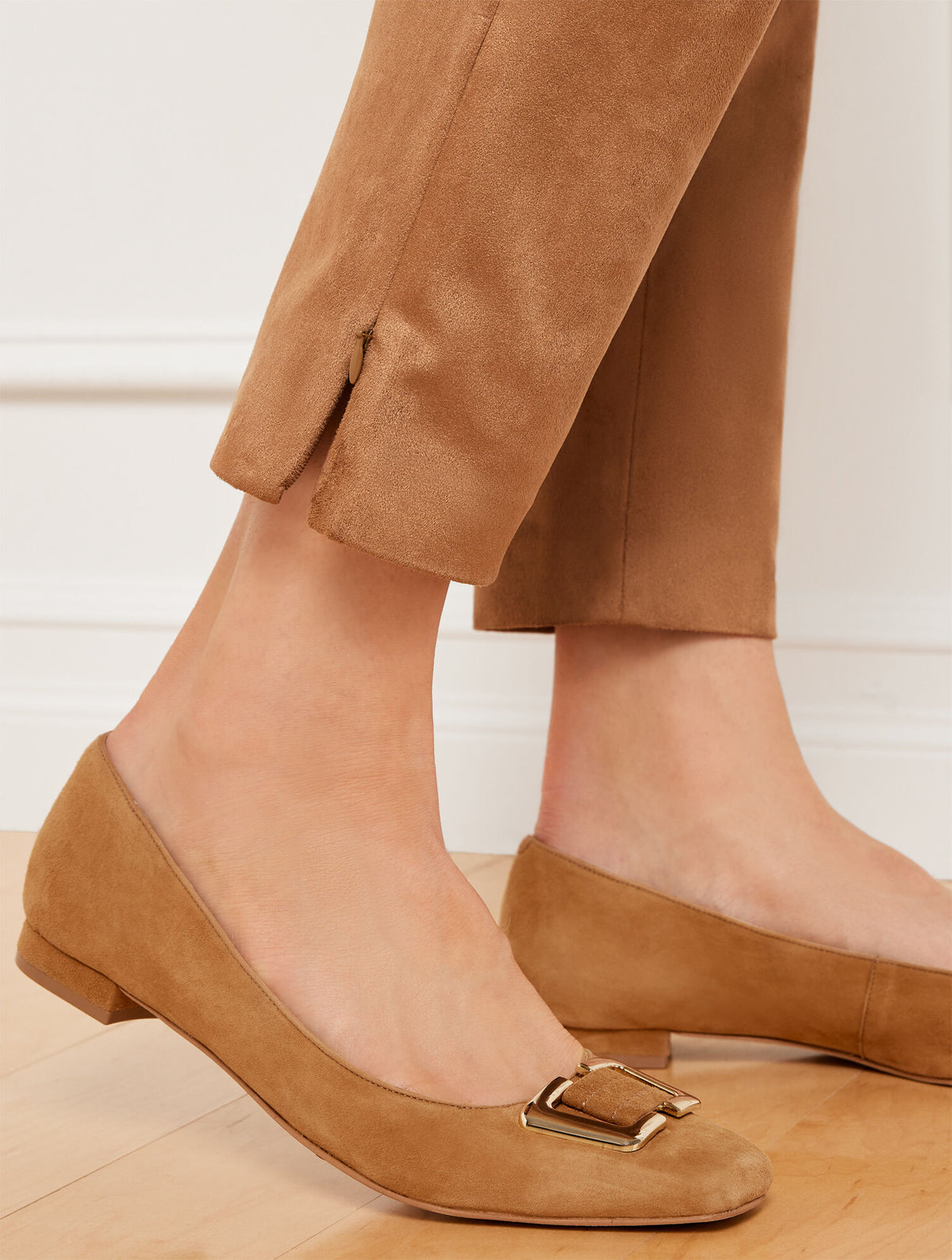 Talbots FAUX SUEDE SLIM LEG ANKLE PANTS