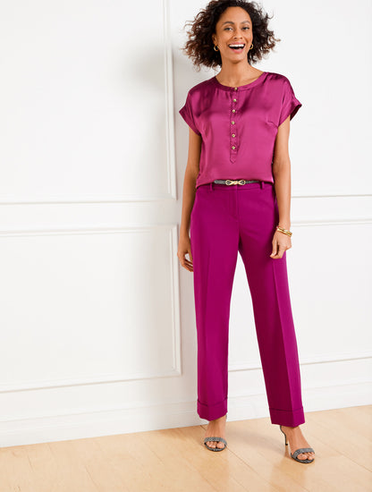 Talbots TAILORED STRETCH SLIM WIDE ANKLE PANTS