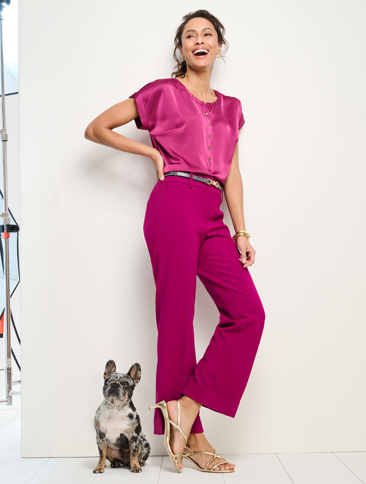 Talbots TAILORED STRETCH SLIM WIDE ANKLE PANTS