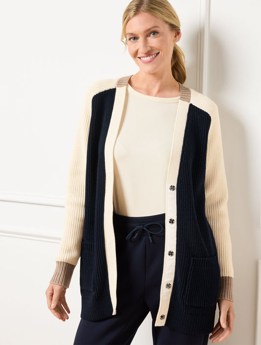 Talbots COLORBLOCK CARDIGAN