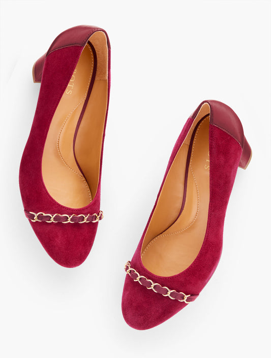 Talbots ELLERY CHAIN BLOCK HEEL PUMPS